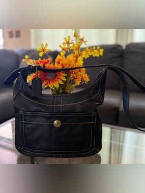 Vintage Y2K Coach Ergo 10746 Black Leather Shoulder Bag